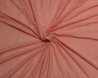 Peach Modal Slub Jersey Knit Fabric By the Yard 100 GSM [ Shirt, Headband, Kids Apparel]