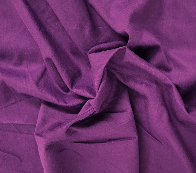 100 Cotton Twill Fabric by the Yard Purple Lightweight Etsy