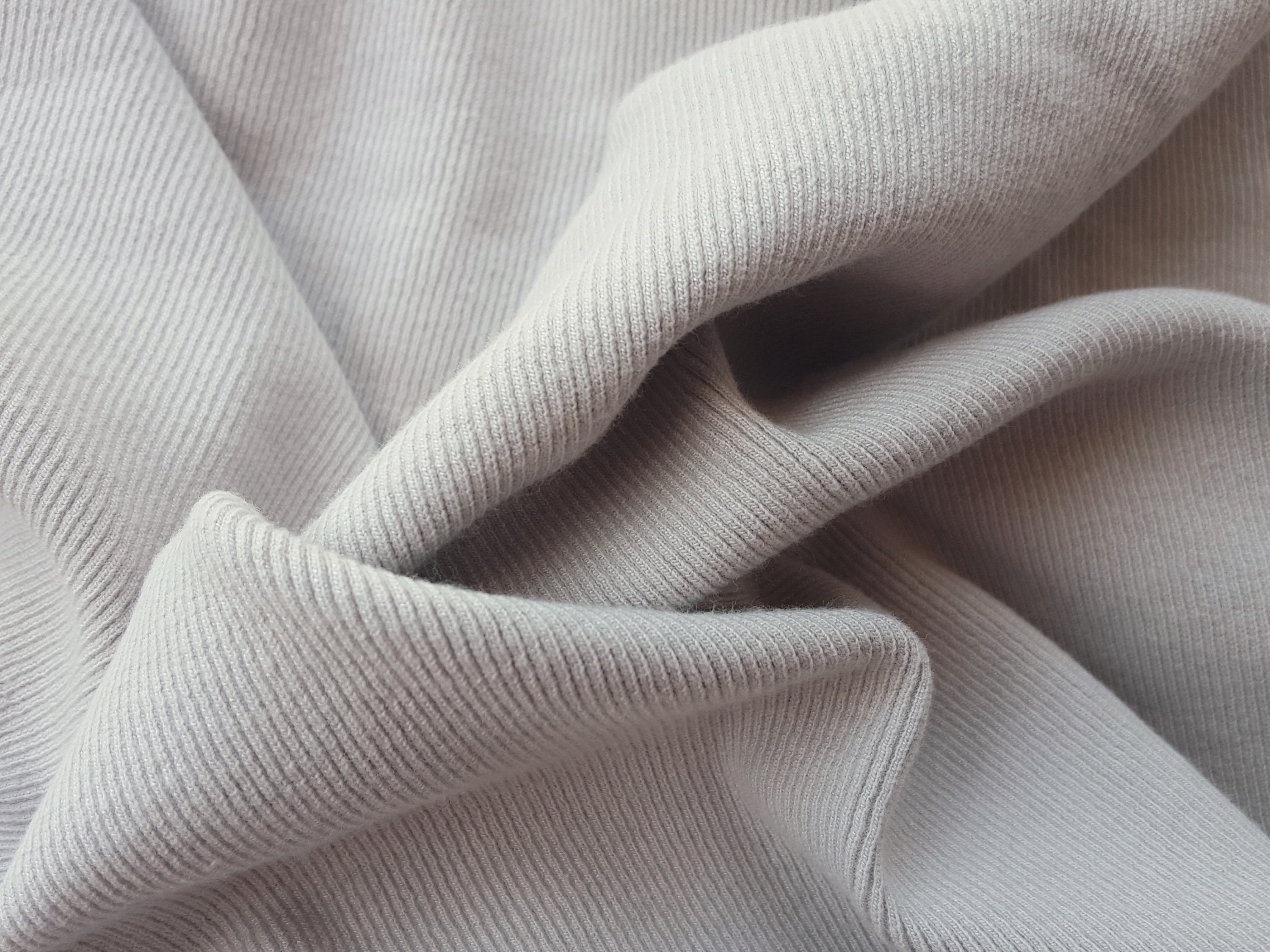 Stone Cotton Spandex 2x1 Rib Knit Fabric by the Yard 480GSM 15oz 