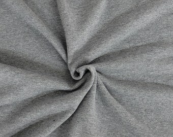 100% Cotton French Terry Knit Fabric Dk Heather Gray by the Yard & Wholesale 340GSM 66"Width [Hoodie, Sweatshirt, Jogger]