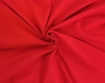 Cotton Spandex Fabric Jersey Knit By The Yard 4 Way Stretch Red 210 GSM