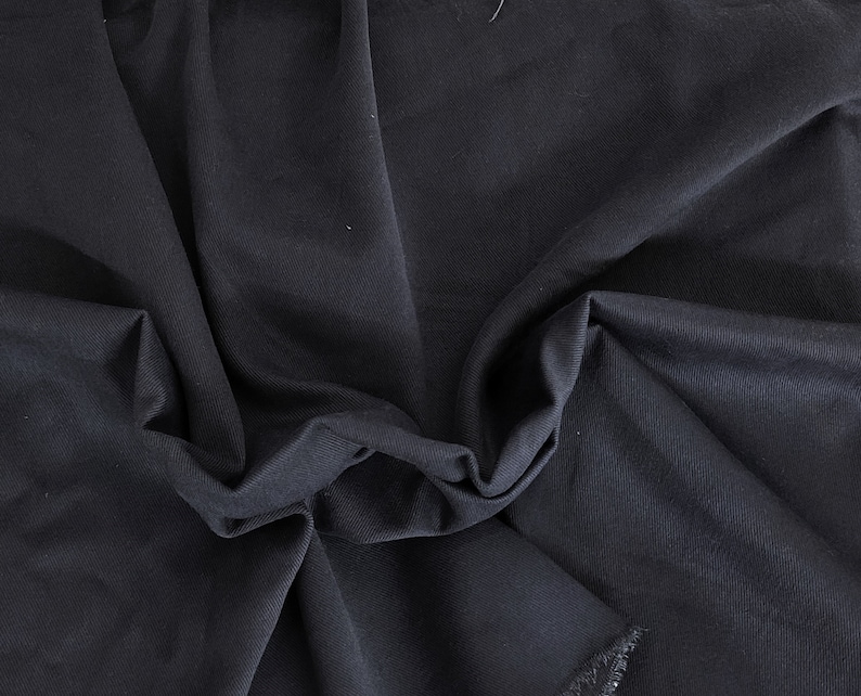 Brushed 100% Cotton Twill Fabric by the Yard Navy image 2