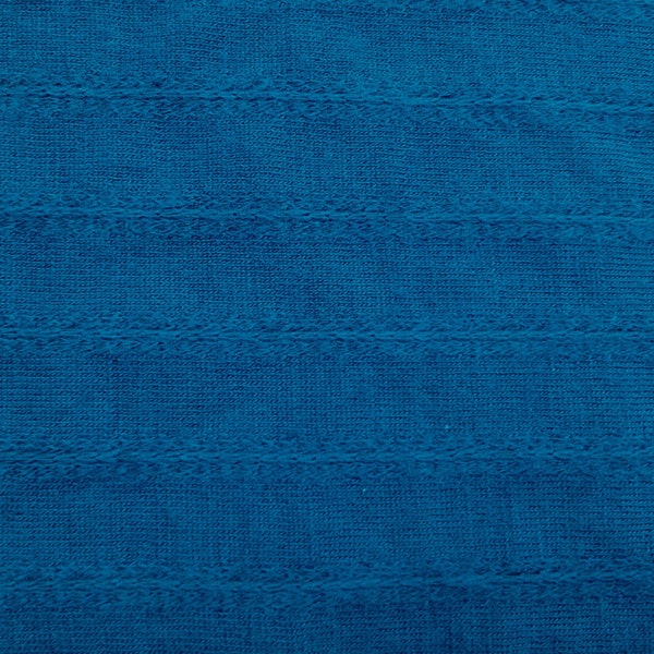 3/4 YARD Wool Blend Stripe Jersey Knit Fabric Turquoise