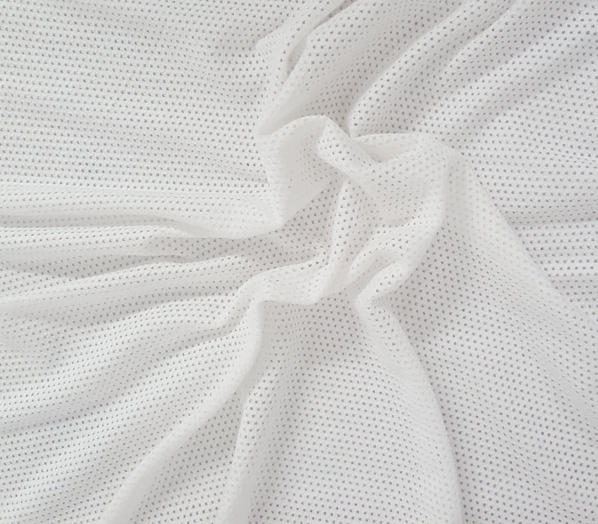 White Cotton Spandex Mesh Knit Fabric by the Yard Etsy UK