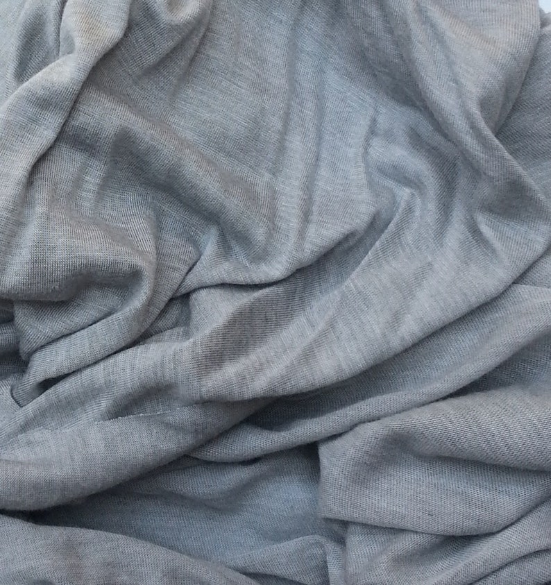 Modal Silk Fabric Jersey Knit by the Yard Semi Sheer Silver Etsy