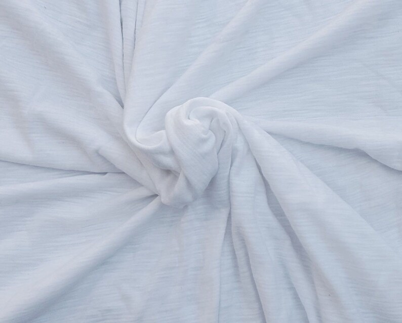 White Slub Modal Cotton Fabric Jersey Knit by the Yard Etsy