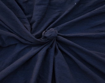 Indigo Dye Cotton Fabric Jersey Knit by the Yard 76"W
