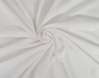 1 YD White Cotton Jersey Knit Fabric
