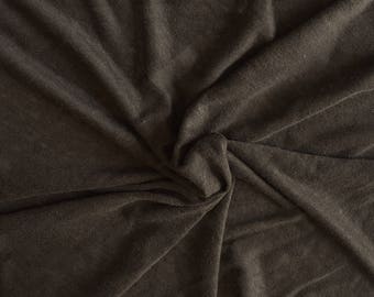 Brown 100% Linen JERSEY Knit Fabric By the Yard 7/17