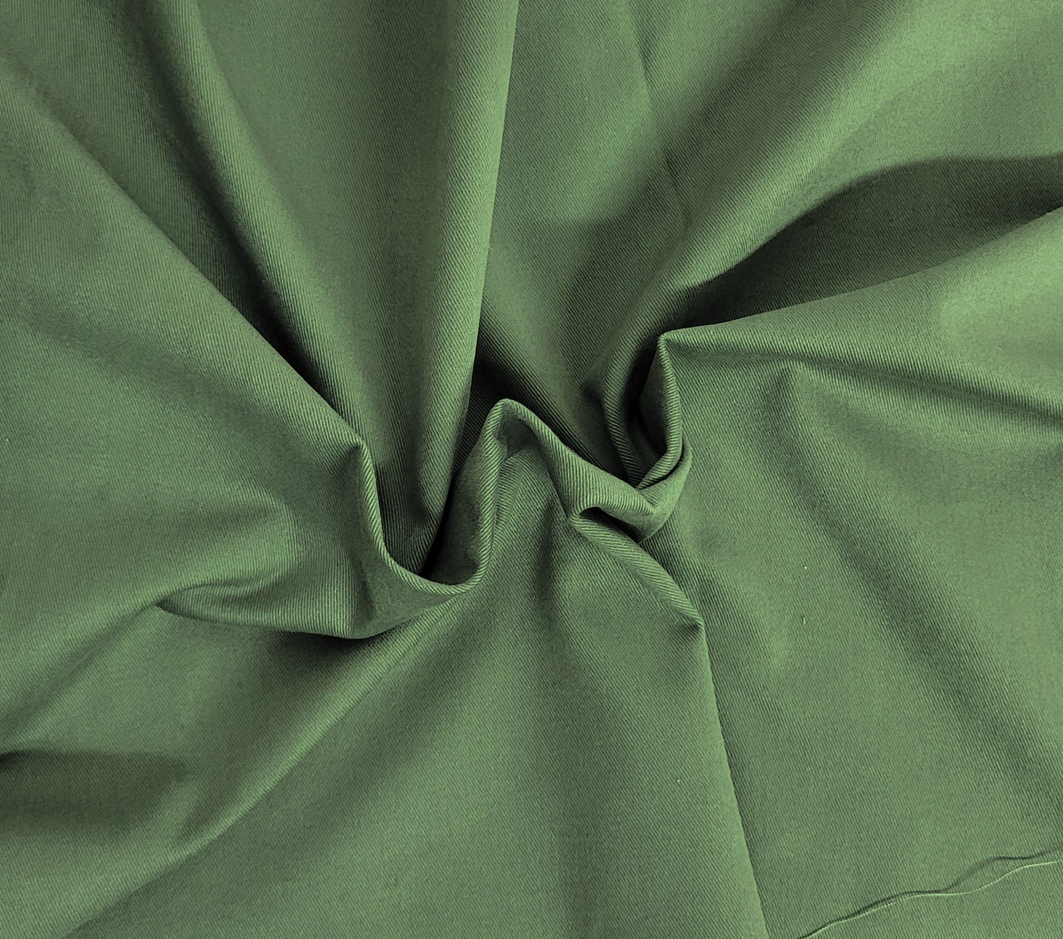 Ivy Green Cotton Twill Spandex Fabric 4 Way Stretch Fabric by the Yard 