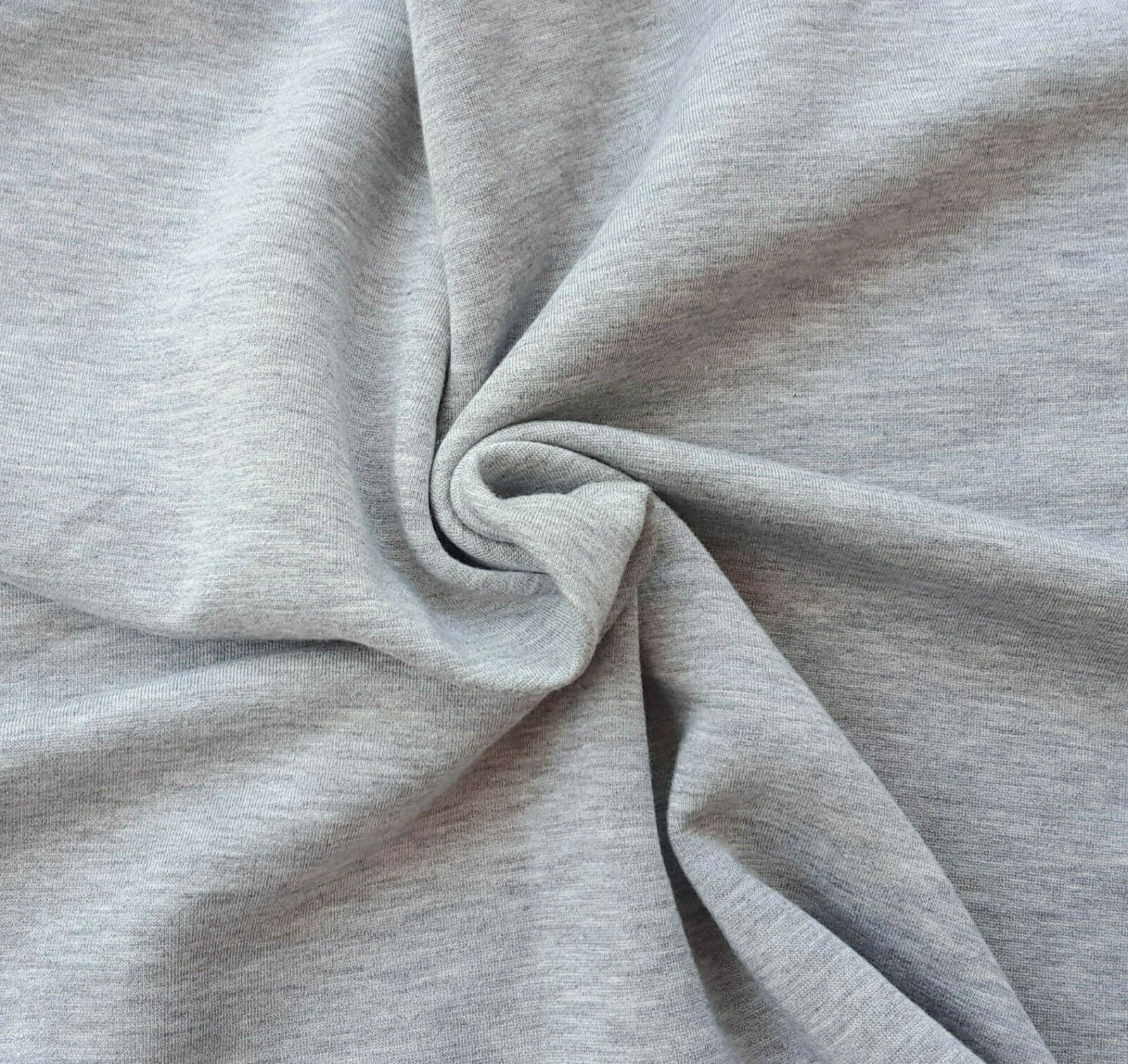 Heather Gray Cotton Sherpa Knit Fleece Fabric by the Yard Very Soft 