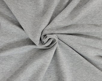 Cotton Modal Heather Gray French Terry Knit Fabric by the Yard & Wholesale