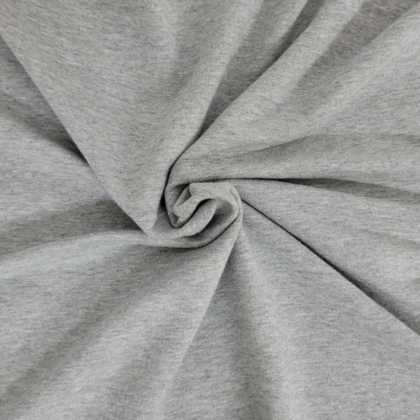 Cotton Modal Heather Gray French Terry Knit Fabric by the Yard & Wholesale