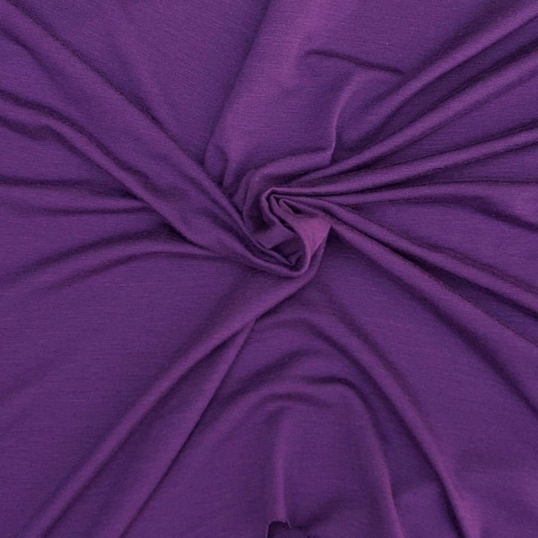 Purple Modal Spandex Fabric Jersey Knit by the Yard 4 Way Stretch