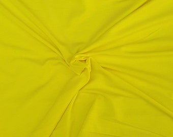 Tejido de punto jersey modal y spandex, corte a medida, elástico en 4 direcciones, amarillo brillante [Ropa deportiva, capa base, ropa interior, pijamas, sábanas]