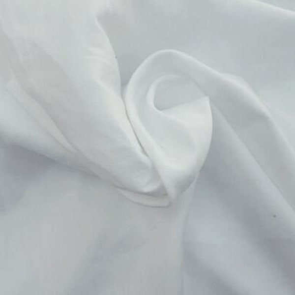 White Linen Viscose Spandex Fabric By the Yard European Made