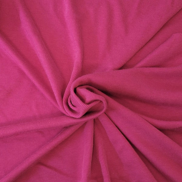Fuchsia Cotton Rayon 1x1 Rib Knit Fabric by the Yard