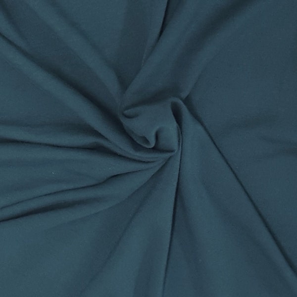 Bamboo Spandex Fleece Fabric by the Yard Dark Teal 290GSM