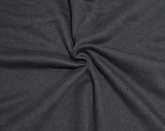 Black Cotton  Spandex Sweatshirt Fleece Knit Fabric by the Yard 230 GSM  2 Way Stretch [Zip Up, Hoodie, Joggers]