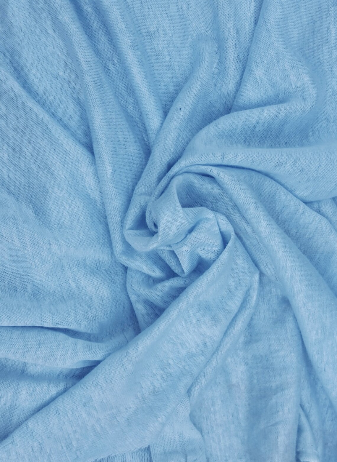 100% Linen Jersey Knit Fabric by Yard Light Blue Pre Washed - Etsy