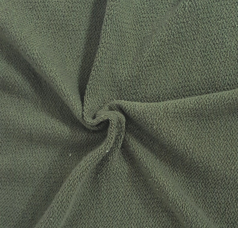 Army Green Cotton French Terry Knit Fabric by the Yard 390GSM HEAVY WEIGHT 10//18