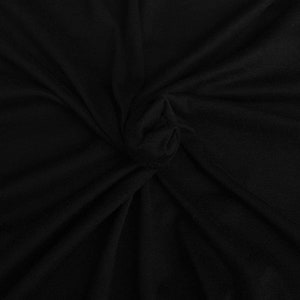 1 YD Black Modal Cotton Spandex 1x1 Rib Knit Fabric 