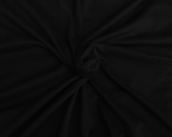 1 1/3 YD Black Modal Cotton Spandex 1x1 Rib Knit Fabric 7/19