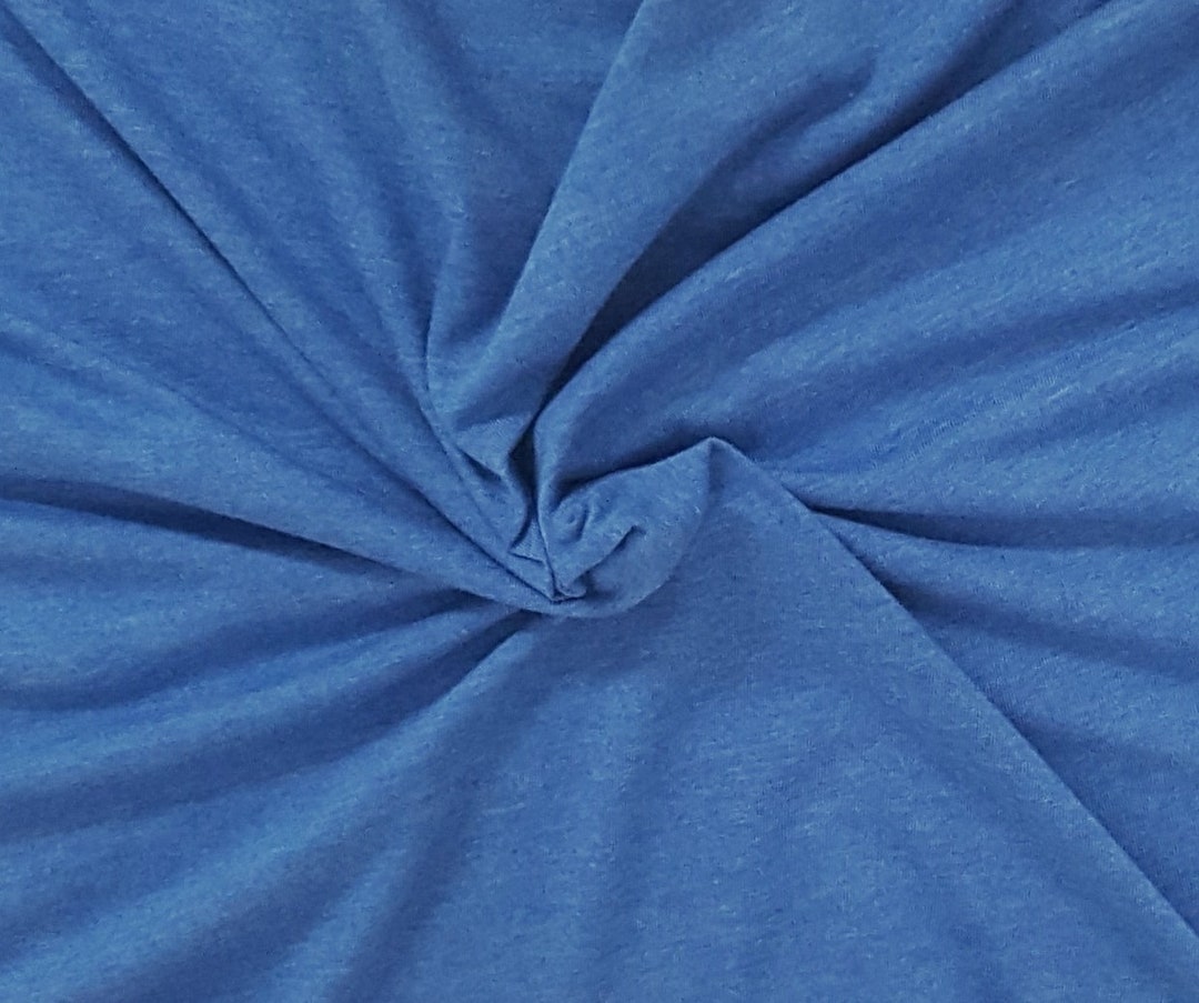 Heather Royal Cotton Fabric Jersey Knit by the Yard 68 W Etsy