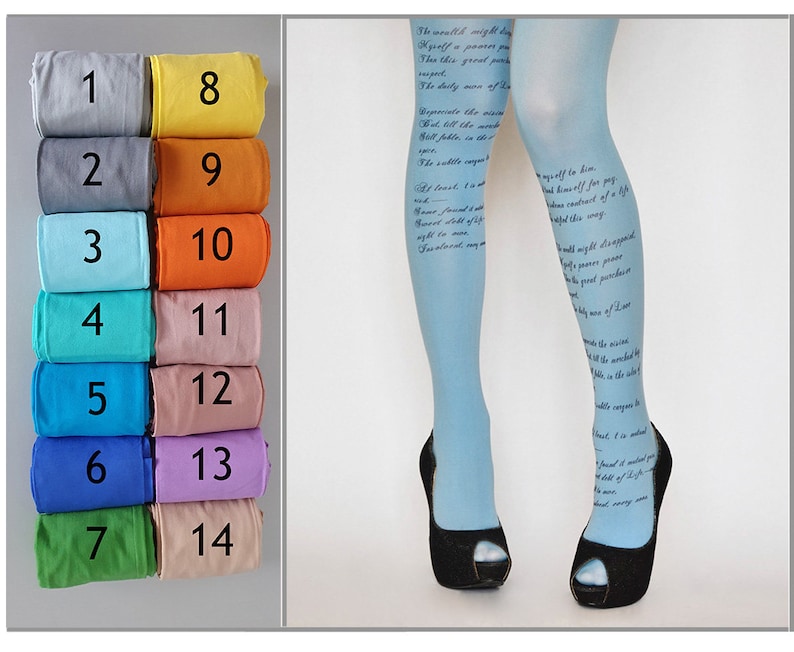 EMILY DICKINSON Poem Tights , I gave myself to Him, Literature Text Tights , Literary tattoo tights , Poetry image 1