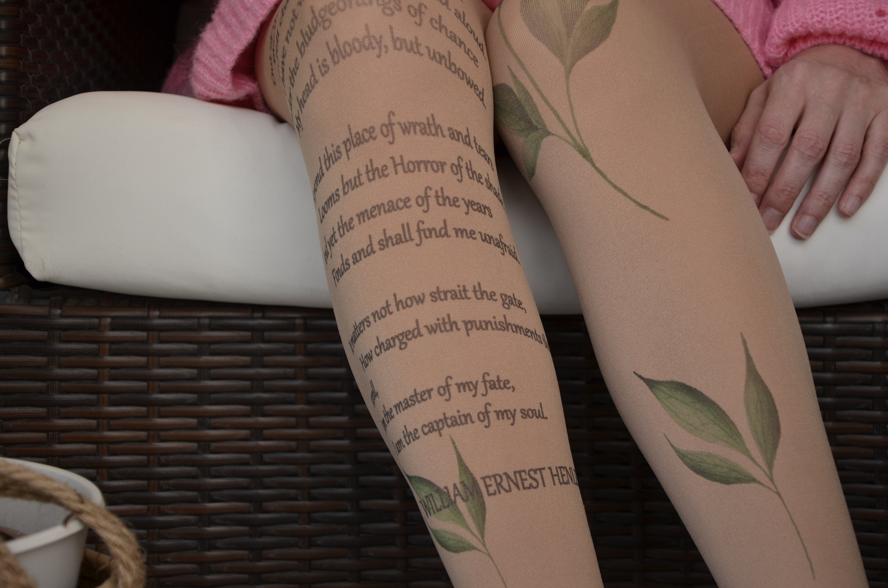 Invictus Poem Opaque Printed Tights by William - Etsy