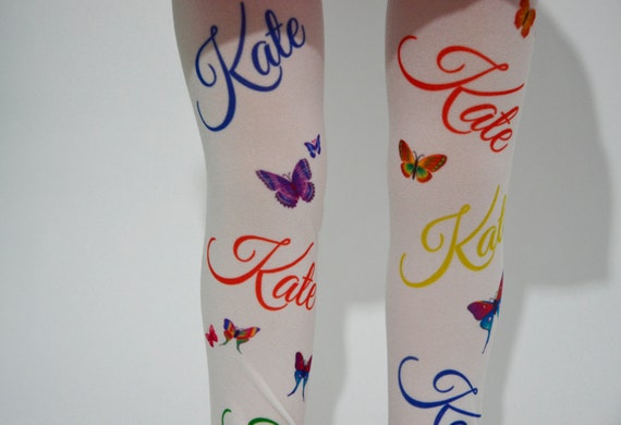New Personalized Custom Name Tights Girls Tights 