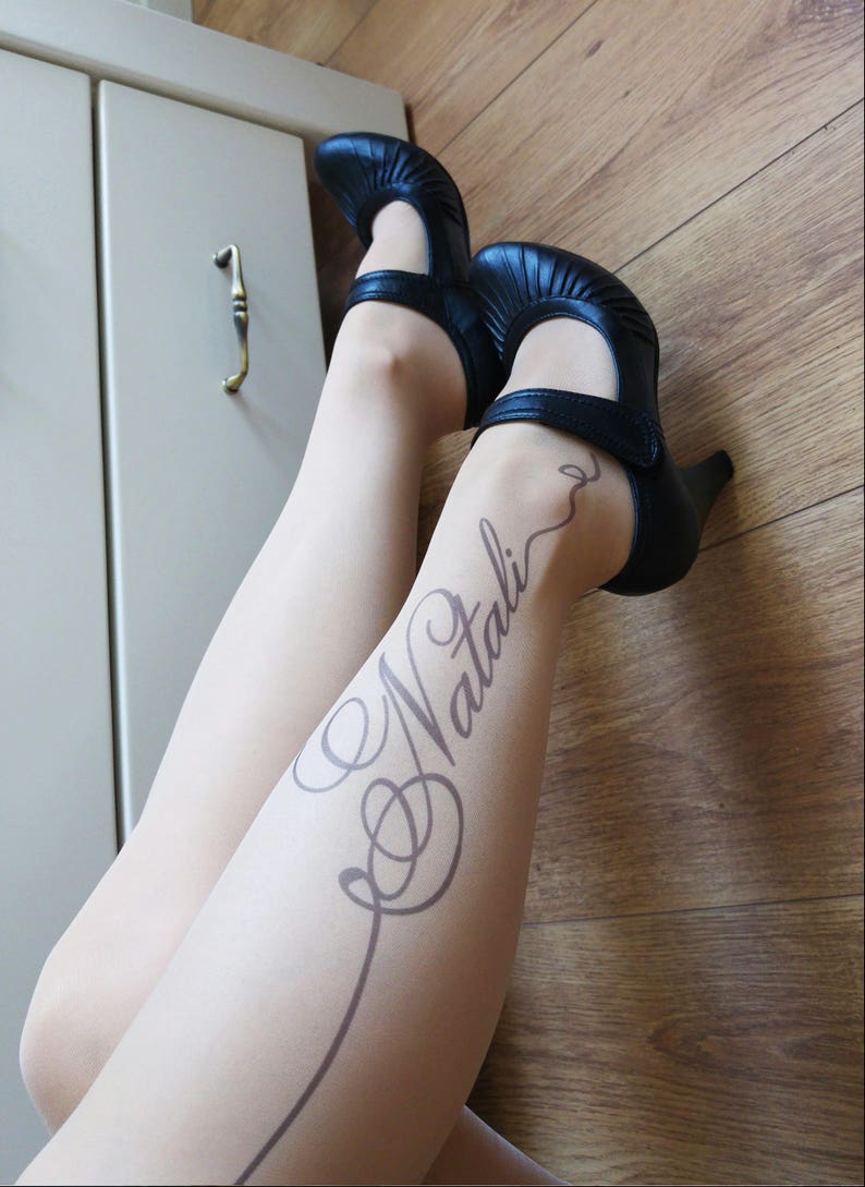 Custom Name Tights Personalized Print Lingerie Printed - Etsy Canada