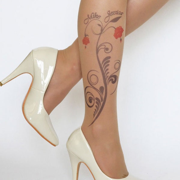 Personalized Name Bridal Wedding Tights , Bridal Pantyhose , Bridal Accessories