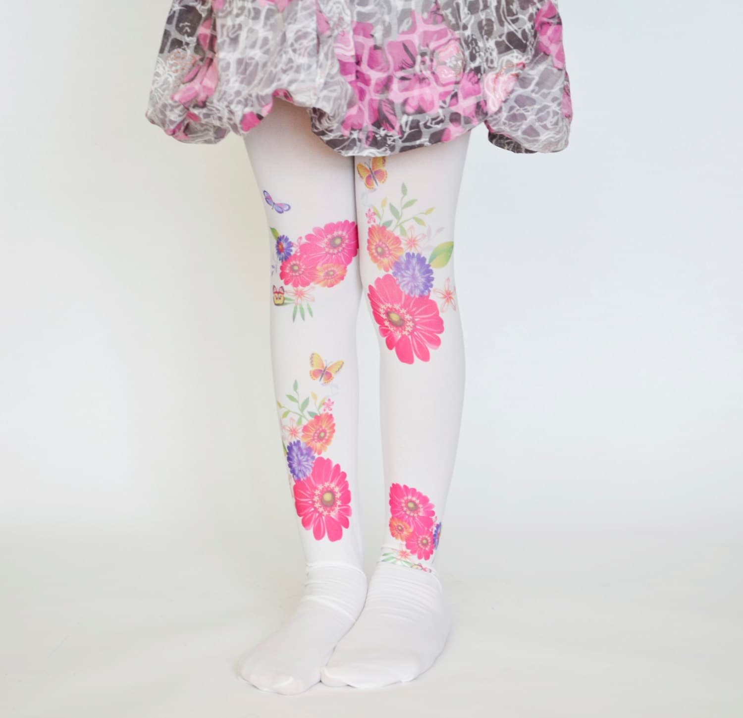 Girls floral tights sales