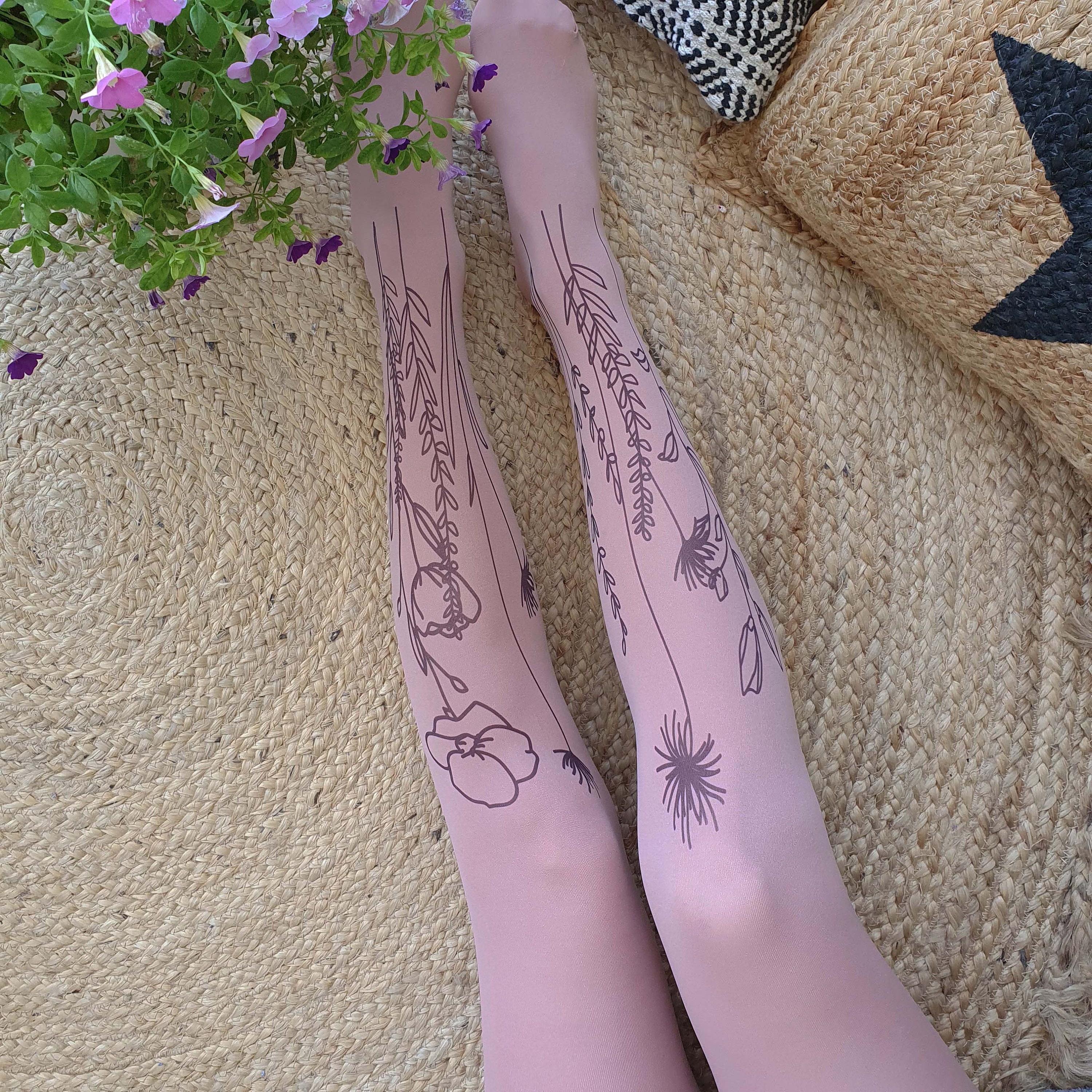 3-pack Floral Fishnet Tights, Patterned Flower Design, Grunge Fairycore  Clothing, All Sizes Plus Pantyhose, Rose Leggings -  Ireland