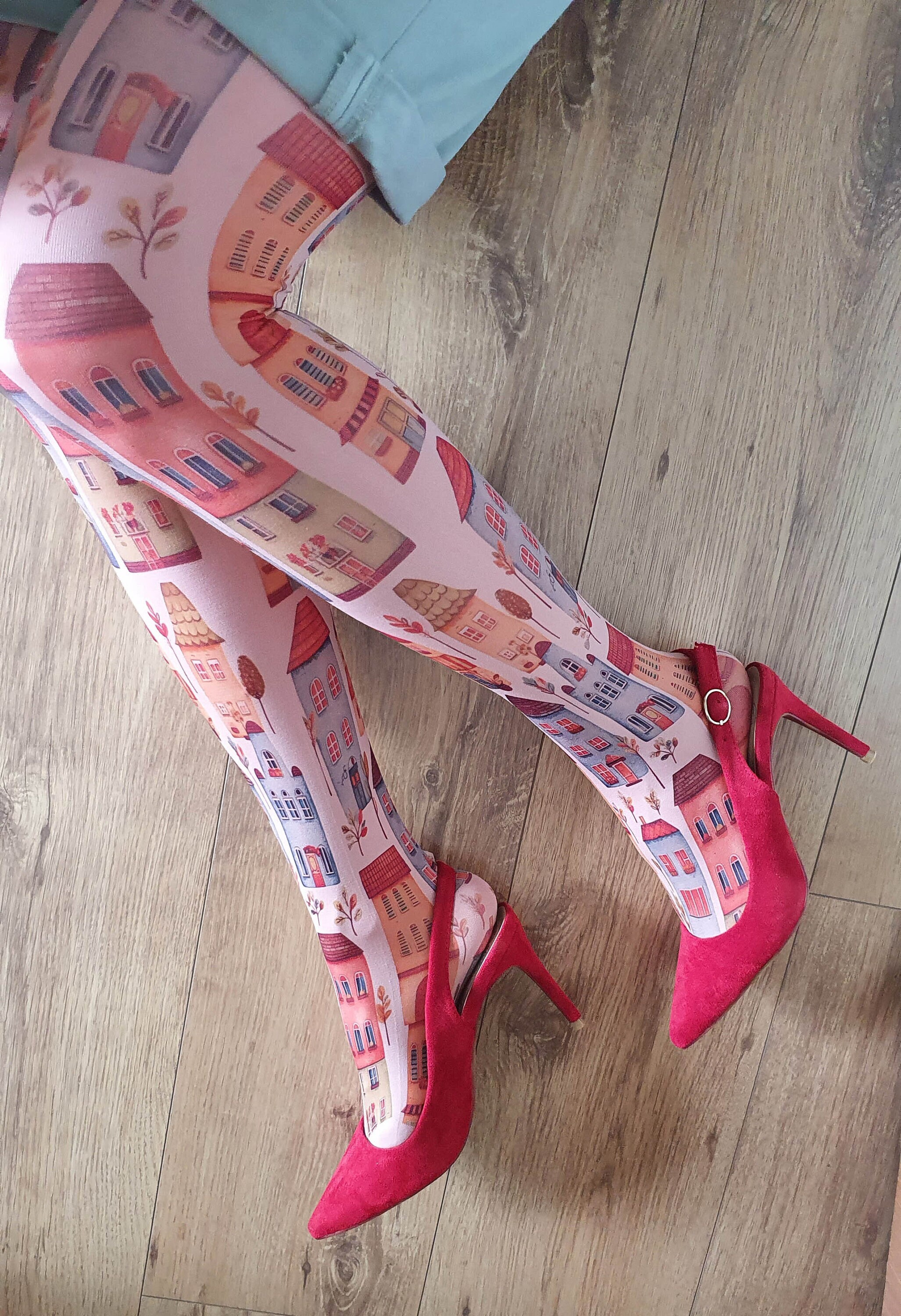 bedruckte strumpfhose