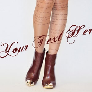 Custom Text Tights / Customized print / Personalized print / Personalized Text / Custom Design / Tattoo tights image 1