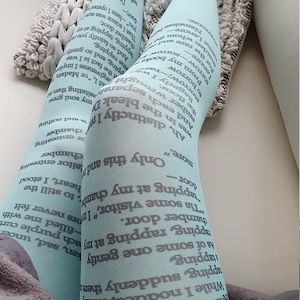 The Raven Printed Tights, Edgar Allan Poe, Literary, Book Lover, Books, Reading, Poetry  Tights, Text tights, Tights with text