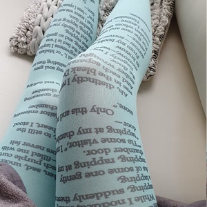 The Raven Printed Tights, Edgar Allan Poe, Literary, Book Lover, Books, Reading, Poetry  Tights, Text tights, Tights with text