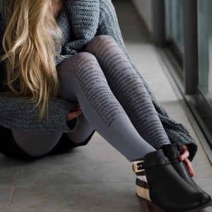 Medias opacas con texto en ruso, medias de poesía, medias con texto, medias con poemas