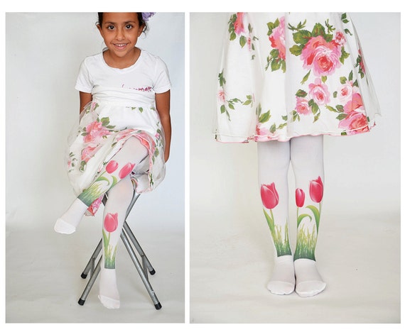 Kleding Meisjeskleding Babykleding voor meisjes Sokken & Beenwarmers Meisjes Accessoires Hand Bedrukte Panty's Kids Kousen Meisjes Panty's 