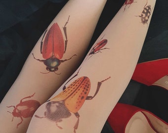 Tights for Women-insects on My Legs valentine's Day Christmas-printed Tights,  Vintage Style Gift for Her, Printed Insects Nature -  New Zealand