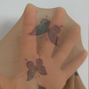 Butterflies Tattoo Tights, S-XXL Sizes Available, Design Tights , Tattoo Stockings , Butterflies Printed Pantyhose image 3