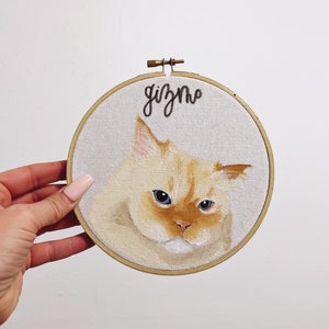 Pet Portrait - Canvas Hoop | Hoop Art | Embroidery Hoop | Painted Pet | Pet Gift | Custom Pet Picture | Hand Painted | Hoop Art | Animals