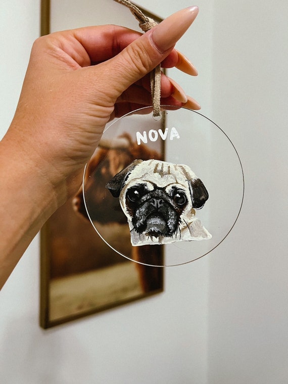 Pet Portrait  Acrylic Ornament | Custom Pet Ornament | Acrylic Ornament | Christmas Ornament | Pet Gift | Pet Portrait | Hand Painted