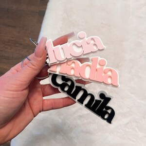 Retro Name - Acrylic Keychain | Bag Tag | Diaper Bag Tag | Name Tag | Luggage Tag | Kids Keychain | Lunchbox Tag | Personalized Keychain