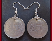 Classic Jewelry (1988 Vintage Matching Mexican 50 Pesos President Benito Juárez Copper Nickel Coin Earrings w Hypoallergenic Hooks) AZTLAN