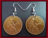 Classic Jewelry (1944 Vintage World War II - United States Administration - 1c Bronze quot Warrior Volcano, Eagle quot Coin Earrings) Kawaii Chic