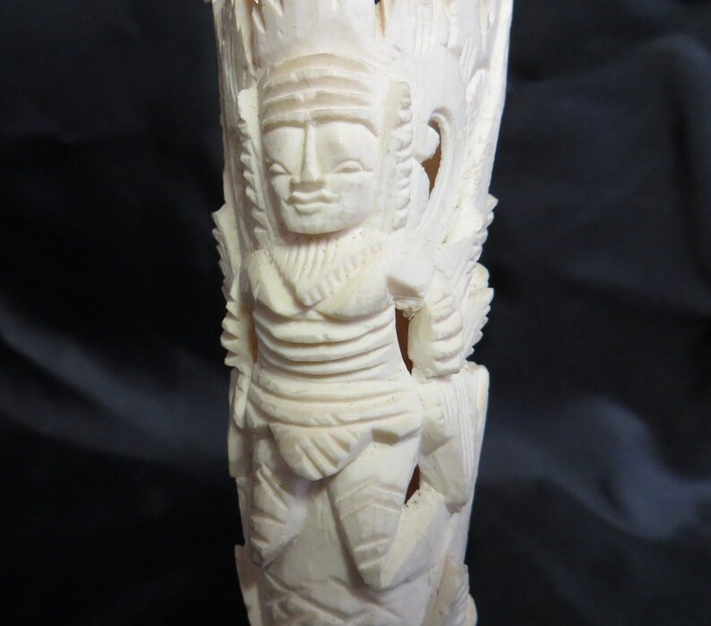 1970s Vintage Old Handcarved Tribal Fertility Goddess Sculpture In-the-Round Carving - Appears to be of Natural Material Mystery Factory