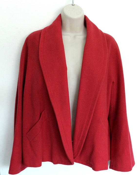 Vintage 1950's Red Half Coat or Box Coat- Snow Mis